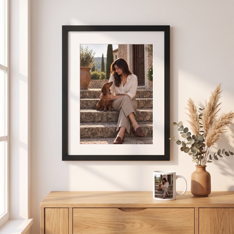 Keepsake pieces shown in a living room