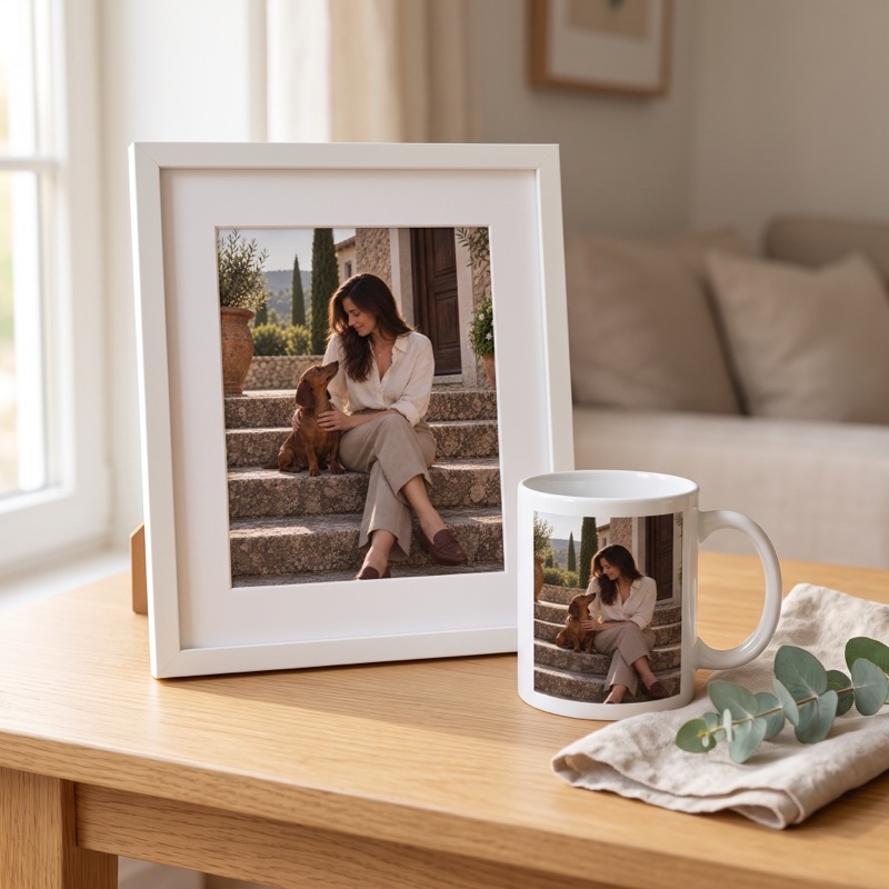 Framed print of a portrait